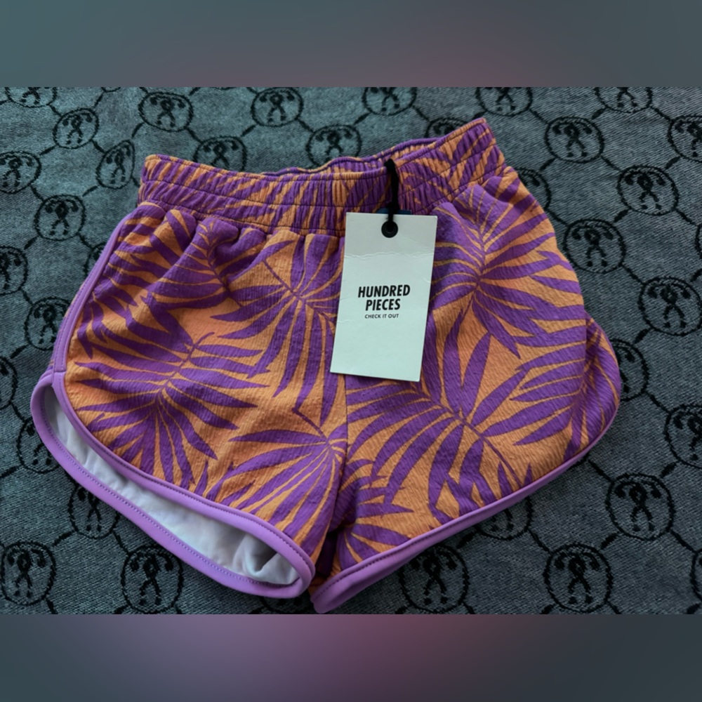 Hundred Pieces Girls Lilac Leaves Shorts